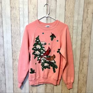 Vintage 80s/90s Cardinal Appliqué Puff Paint Crewneck